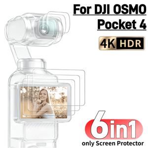 Pocket 4용 6In1 스크린 렌즈 보호 필름 세트, 3개 스크린 강화 유리 및 3개 렌즈 강화 유리, 높은 경도 소재, 민감한 터치, HD 투명, 정밀한 핏