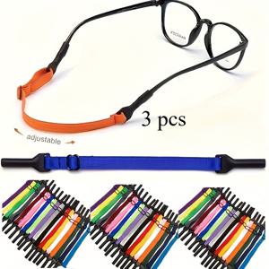 3개 조절 가능 탄성 안경 미끄럼 방지 끈, 미끄럼 방지 끈, 안경 스트랩, 안경 목걸이, 일반 안경 또는 돋보기 안경에 적합