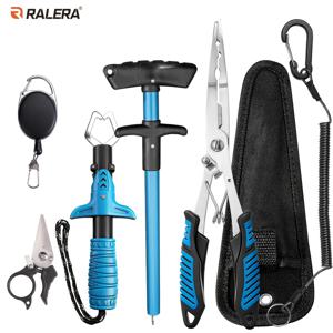 RALERA 낚시 도구 키트 세트, 다기능 낚시 펜치, 연장형 훅 리무버, 물고기 그립퍼, 플라이 낚시 클리퍼, 수납식 릴, 랜야드, 필수 아웃도어 낚시 키트