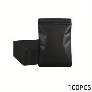 100개, 재사용 가능한 스탠딩 파우치, 미니 버전 밀폐 방취 백, 밀폐 알루미늄 호일 백, 포장, 샘플, 보석, 립글로스, 비누, 이어폰 보관 등에 사용, 포켓 사이즈, 여행용 편리함
