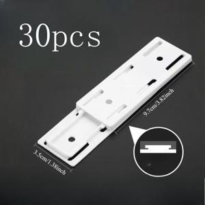 15개/30개 대형 (사이즈 9.7Cm X 3.5Cm) 분리형 자가 접착 고정 장치 및 후크 - 드릴 불필요 벽걸이형, 흔적 없는 제거 및 내구성 플라스틱 - 가정 사무실, 욕실 다용도 후크, 전자 제품용 전원 코드 홀더를 위한 공간 절약형 정리함