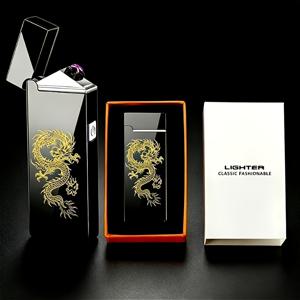 용호패턴 더블 아크 라이터 USB C 충전식 플라ズマ 라이터, 캠핑용, 점화기, 양초, 야외 장비용, 방풍 점화기 라이터, 남성, 남자친구, 남편을 위한 생일 선물
