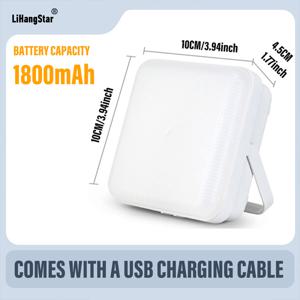 LihangStar 야외 캠핑 조명, 정사각형 휴대용 조명, USB 충전식, 3가지 조명 모드, 휴대용 매점 조명, 걸이용 고리가 있는 텐트 조명, 텐트, 바비큐, 노점상, 낚시, 비상용으로 걸어 사용하기 적합