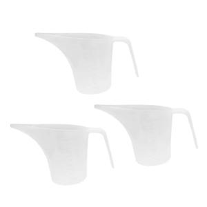 3개 1000ml 계량컵 세트, 동일 사이즈 재사용 가능한 붓는 컵 (정밀 스파우트, 쉬운 그립 핸들, 투명 스케일), 케이크 반죽, 팬케이크, 컵케이크, 소스, 그라비, 베이킹 및 요리용
