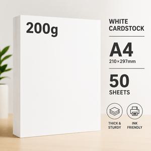 만딕 고중량 A4 화이트 카드지 50매 - 3D 공예, 스크랩북킹, 축하 카드, 마커 드로잉 및 인쇄용으로 적합한 두꺼운 종이 | 왁스 프리, 폴리머 아트, 입체 수공예품, 카드 제작 용품에 적합