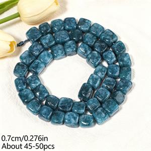 7mm 천연석 사각 블루 아파이트 패셔너블 루스 스페이싱 비즈 팔찌, 목걸이, 귀걸이, 수공예품, 추가 장식, 주얼리 제작 용품, 남성 선물