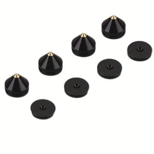 4개 알루미늄 합금 Hifi 스피커 스탠드 패드, 진동 니들, 스피커 알루미늄 메탈 풋 패드, 스피커, 서브우퍼, 앰프 및 홈 시어터에서 더 나은 오디오 경험 제공, 고품질, 뮤직 페스티벌, 파티 용품 (4개 세트)
