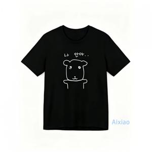 웃긴 티셔츠 여름 우아한 남성용 라운드넥 티셔츠 반팔, 만화 강아지 프린트, 활용도 높은 제품
