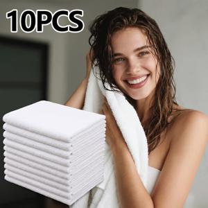 5/10개 흰색 살롱 타월, 헤어 드라이 타월, 초극세사 흡수 헤어 스카프, 살롱, 욕실, 스파, 수영장 및 가정용으로 적합, 사이즈 60 X 30Cm [23.62 X Inches], 모든 헤어 타입에 적합