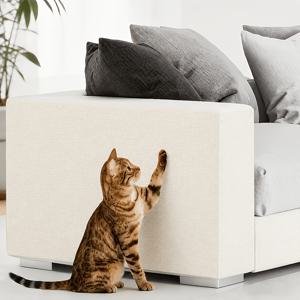 두꺼운 접착식 고양이 스크래ッチ 패드 2롤, 59.99 X 30.0cm, 스크래치 방지 매트, 가구, 소파, 문, 벽용 재단 가능 고양이 나무 보호 필름, 접착식 고양이 스크래치 매트, 가구 및 벽 교체용, 내구성 있는 폴리에스터, 모던 펫 액세서리, 실내용 고양이 스크래칭 보드, 고양이용, 펫 용품, 고양이 집사를 위한 필수품