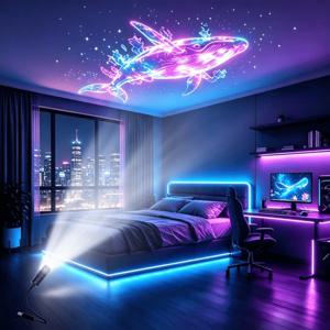8개 LED 바다 동물 프로젝션 조명, 360도 회전 침실 천장 장식 조명, 화이트 벽 별이 빛나는 하늘 바다 조명, 명절 선물, 크리스마스 생일 선물, 몽환적인 해저 빛과 그림자, 분위기 조명, 가정 파티 장식, 창의적인 집 꾸미기, 이상적인 선물 선택, 높은 가성비