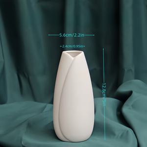 랜덤 스타일 화이트 텍스처 세라믹 꽃병 세트, 3개/6개 세트로 제공, 무글레이즈 도자기 꽃병, 홈 거실 테이블 장식용, 북유럽 모던 드라이 플로럴 어레인지먼트 센터피스 장식품