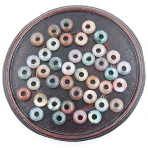 40개 세트 천연 인도 마노 아바쿠스 스페이서 스톤 비즈 - DIY 주얼리 만들기용 참 비즈