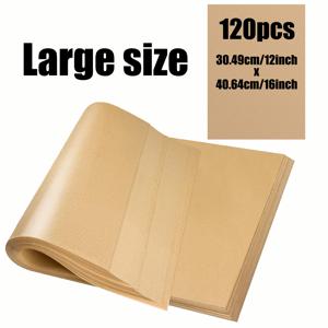 120매 논스틱 베이킹 페이퍼 – 12X16인치 & 8X12인치 & 6X8인치 미리 자른 파스텔 페이퍼 시트, 무세제 방수, 내열성 & 매우 두꺼운, 식품 등급 일회용 라이너 (에어프라이어, 오븐, 쿠키, 케이크, 빵, BBQ & 베이킹용)