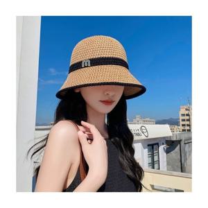 M로고 라탄 벙거지 봄 여름 버킷햇 여성 모자