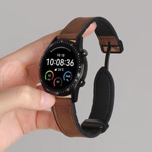 6/5/4/3용 22mm/20mm 합성 가죽 스트랩, 샤오미 워치용, 2 40mm 44mm/40mm/ 3 41mm/ 42mm/기어 S2 화웨이 워치 GT GT2 GT3 42 46mm 스마트 워치 스트랩 Pro GT3 Pro 46mm 42mm용