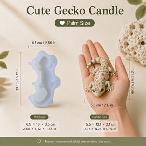3D 게코 동물 실리콘 몰드, 레진 캐스팅용 사실적인 도마뱀 조각상 몰드, 파충류 애호가를 위한 미적 데스크탑 애완 동물 장식품 몰드