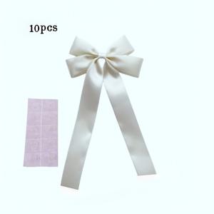 10개 더블 매듭 양초 홀더 리본 & 리본, 화이트, 베이지, 핑크, 버건디 리본 보우, 이벤트, 파티 기념 행사, 웨딩 시즌 화려한 테이블 장식, 로맨틱 데이트 장식 리본, 베이비 샤워, 재사용 가능 & 할로윈, 학교