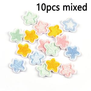 1.8cm 별 패턴 장식 천 스티커 10개입, 수제 의류, 모자, 스카프 및 기타 보조 재료용, 의류 장식 패치 및 추가, 다림질 가능