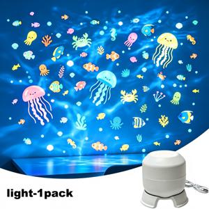 조개껍데기 바다 프로젝션 분위기 램프, 360도 회전 조절 가능 프로젝터 조명, USB 휴대용 소프트 라이트 (침실 거실 장식용)