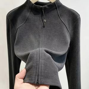 양면 반목 플러시 재킷 & 셔츠 - 우아한 스탠드 칼라 긴팔, 봄/가을 레이어링용 중간 신축성, 사무실용 단색 활용도 높은 아웃웨어, 세미 정장복