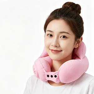 1개 풍선 C자형 베개, 왕관형 풍선 U자형 목베개, 여행용 베개, 자동차용 풍선 베개, 비행기용, 항공 여행용, 캠핑용 목 지지 베개