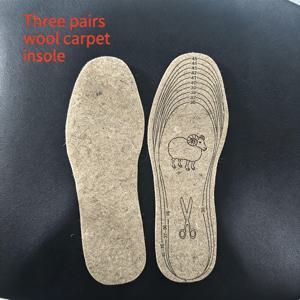 3켤레 겨울 따뜻한 깔창 벨벳 펠트 신발 패드 땀 흡수 통기성 두꺼운 충격 흡수 자유로운 트리밍 방한