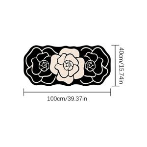 1000G 인조 캐시미어 10mm 프렌치 빈티지 거실 카펫, 동백꽃 모양 침실 장식 러그, 침대 옆 플러시 카펫, 세탁 가능한 라운지 러그, 미끄럼 방지 욕실 매트