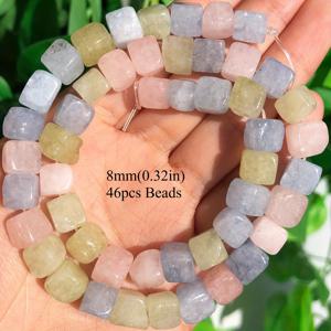 8mm AA 천연석 큐브 암ethyst 페리도트 쿼츠 화려한 사각 루스 스페이서 비즈, 주얼리 제작용, 우아한 팔찌 목걸이 귀걸이 여성 선물용 추가