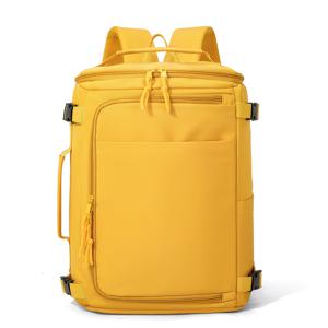여성용 백팩, 캐주얼 백팩, 여행 및 출장용 수하물 가방, 의류 보관용 대용량 남성용 백팩, 180° 냉장고 스타일 측면 개폐문, 신발 수납칸 분리형 편리한 다기능 백팩, 42*30*27cm 크기의 컨버터블 토트백으로 사용 가능, 노란색/검정색/카키색/회색 아웃도어 가방, 단기 여행 및 비즈니스 백팩용