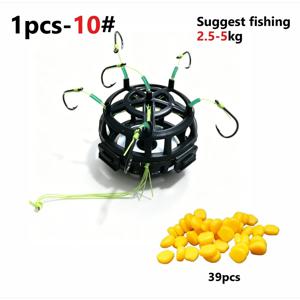 40pcs Set: Upgraded 6-Hook Bait Cages with 39 Floating Corn , -One Fishing Bait Traps, No Adjustment, Cast-and-Catch Design, Battery-Free