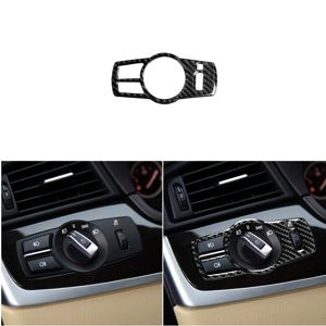 BMW F10 F07 F01 F25 F26 헤드라이트 스위치 카본 파이버 인테리어 데칼에 적합한 고급 카본 파이버 스티커