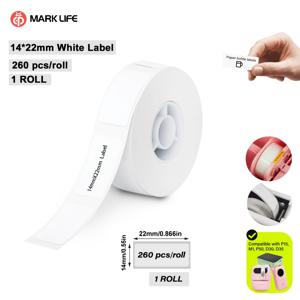 Marklife 1 롤 화이트 12mm-15mm 폭 감열 라벨 스티커, 품질 종이 - 라벨링에 적합, P15, M1, M110, D30, P50 잉크리스 프린터용, 가정용 보관 및 보관 라벨, 이름표, 선물 메모 등에 사용