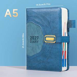4가지 색상 옵션 선택 가능, A5 하드커버 플래너, 2027년 신형 캘린더 로그, 400페이지, 자기 훈련 체크인 - 플래너, 시간 관리 노트, 효율성 향상 스케줄 및 캘린더, 캘린더 및 개인 계획 용품, 하드커버 제본 플래너, 비즈니스 사무용 노트, 목표 체크인 노트, 데일리 플래너