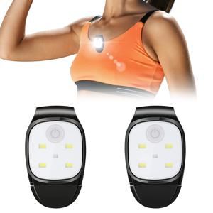 2개/1개 휴대용 USB 충전식 클립형 LED 러닝 라이트 4가지 조명 모드 밝기 조절 가능 빨간색 깜빡이 경고 미니 클립 헤드램프 휴대용 램프 야간 산책 조깅 사이클링 캠핑 하이킹 강아지 산책 크리스마스 남녀 야외 선물