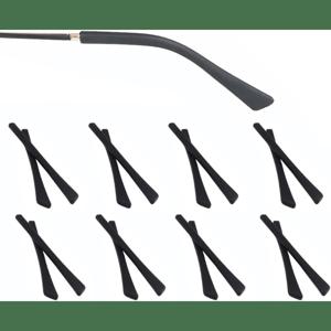 16개 검정색 안경테 교체용 실리콘 안경 끝팁 이어삭 소켓 슬리브, 얇은 금속 안경다리용