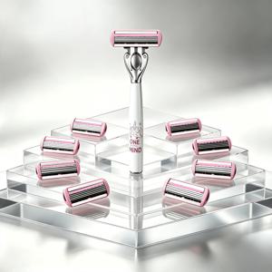 1개의 핸들에는 핑크-화이트 6중 날카로운 칼날 9개와 윤활 스트립이 포함되어 있으며, 부드럽고 긁힘 방지 사용으로 전신에 적합합니다. 겨드랑이, 다리, 은밀한 부위에 특별히 설계되었습니다. 그라데이션 질감의 핸들이 특징입니다. Y 매끄러운 피부 보호 결과를 제공하는 고가치의 초고속 면도 경험을 제공합니다. 선물 상자는 포함되지 않습니다