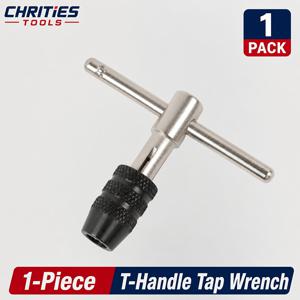 CHRITIES TOOLS 산업용 T자형 핸들 탭 렌치, 콜릿식 수동 M3-M8 M5-M12 핸드 탭 및 다이 공구, 회전식 핸들 포함, 좁고 깊은 구멍 공간용 전용 탭 및 다이, 파손된 나사 추출기 호환, 수동 모따기 리머, 다이 클램핑 핸들, 기계공 작업장, 자동차 수리, 기계 정비용, 수동 탭핑 및 나사산 복원 공구, 하드웨어 절삭 공구 액세서리