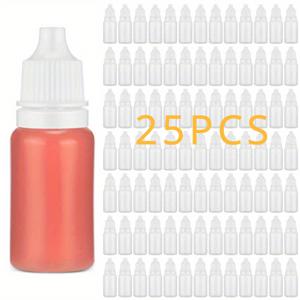 25개입 20ml 드로퍼 병 빈 안약 드로퍼 병 소형 액체 플라스틱 용기 휴대용 짜는 눈용액 드로퍼, 오일용 뚜껑 및 마개 포함, 공예용 눈용액 보관 용기