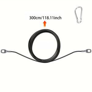 유니버설 스트렝스 트레이닝 케이블, 5mm 두께 고강도 강철 와이어 로프, 블랙, 아이언 엔드 단자 포함, 홈 짐 케이블 로프 부착물, 다양한 길이 제공