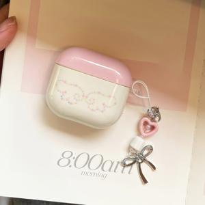 핑크 커버 컬러풀 별 날개 + 펜던트 이어폰 케이스, Apple Pro 2 케이스 / Pro 케이스 / 4 케이스 / 3 케이스 / 2 케이스와 호환 / 패셔너블한 여성용 이어폰 케이스 / 이어폰 케이스