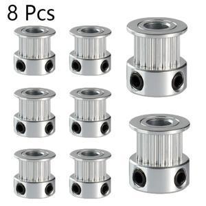 GT2 타이밍 풀리 8개, 20톱니, 5mm 보어, 6mm 폭 벨트용 - 3D 프린터, CNC 머신, 로봇에 이상적