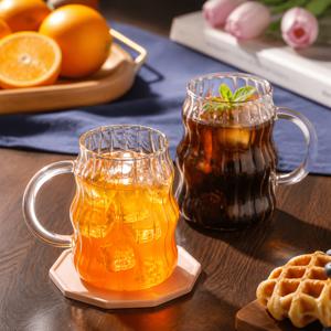 2/4개입 - 520ml - 고 붕규산 유리 커피 컵, 단열 유리 커피 컵, 컵 4개 세트, 라떼 커피 컵, 아메리카노, 카푸치노, 티백, 투명 유리 컵