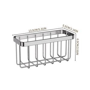 스테인리스 스틸 무드릴 싱크대 스펀지 홀더, 자가 접착식 벽걸이 주방 정리함, 스크럽 스펀지, 스틸 수세미, 청소용 브러시용 중공형 배수 철망 수납 바구니, 붙였다 떼는 방식의 싱크대 옆 랙, 다용도 랙