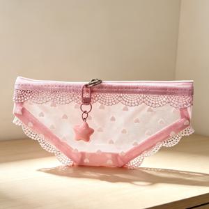 별 참 장식 여행용 세면도구 가방 1개, 비정형 삼각형 메쉬백, 다기능 수납 파우치, 메쉬 디자인, 통기성 있는 그리드 투명 메이크업 브러시 홀더, 독특한 삼각형 속옷 모양, 미니 소형 여행용 메이크업 가방, 휴대용 여행용 브러시 수납 파우치, 립스틱 가방 동전 지갑, 친구 선물, 재미있는 할로윈 휴일 선물 가방