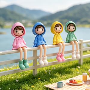 다리가 긴 소녀 피규린 4개 세트, 귀여운 C- 조경 장식품 이끼 정원, 다육식물 화분, 요정 정원, 자동차 대시보드, 가정, 방 및 사무실 책상 장식, 휴일 및 일상 선물