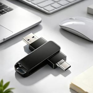 고속 메탈 플래시 드라이브 360도 회전 2-in-1 USB 플래시 드라이브 (90GB 64GB 512MB 용량). 스마트폰 및 컴퓨터용 USB 및 Type-C 듀얼 메모리 스틱 휴대용 저장 장치에 적합