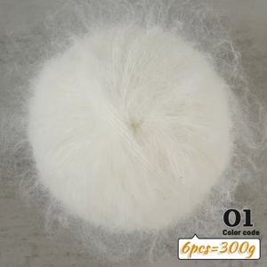 300G 컬러풀 롱헤어 알파카 얀 수제 소재 뜨개질 바늘 가을 겨울 패션 여성 스웨터 가디건 코트 숄 얀 볼 6개/봉투