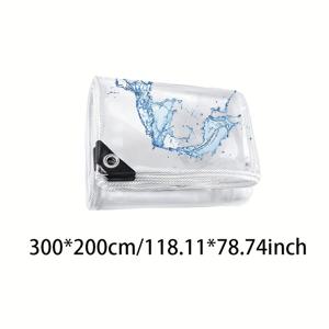 특두꺼운 PVC 투명 방수 원단, 고강도 방수, 200g/m² 강화형 찢어짐 방지 투명 PVC 비닐 방수 원단 커버, 지붕용 투명 방수 ター프
