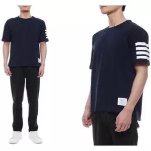 25SS 남성 사선 스트라이프 반팔티셔츠 (MJS246A 07323 415 25S)
